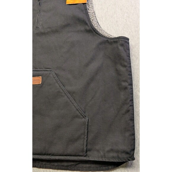 New Forge Vest Mens Black Cotton Sherpa Lined Workwear Full Zip Western Size 2XL - Picture 4 of 11